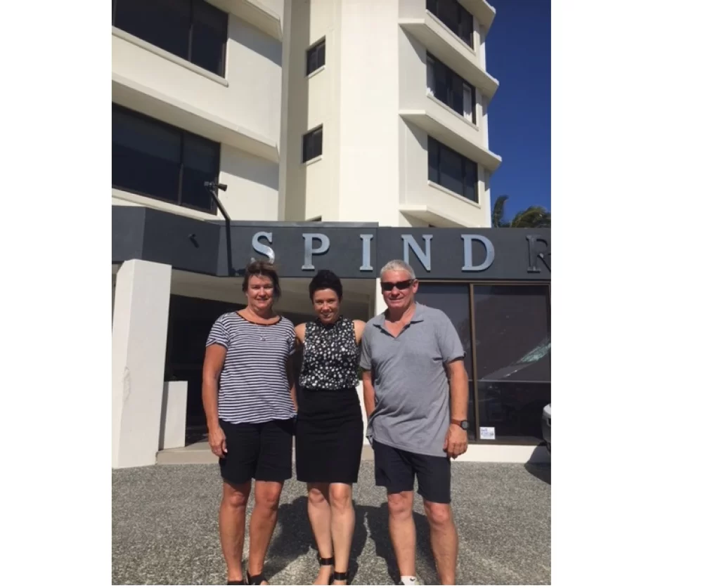 Narelle Filmer of First National Think Management Rights would like to congratulate Leanne and Peter McIntosh on the purchase of Spindrift Apartments Mermaid Beach.