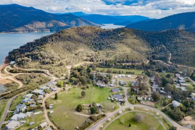 Tranquil lake and snow-capped mountains